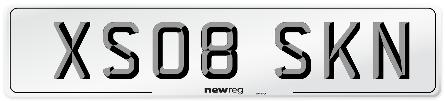 XS08 SKN Number Plate from New Reg
